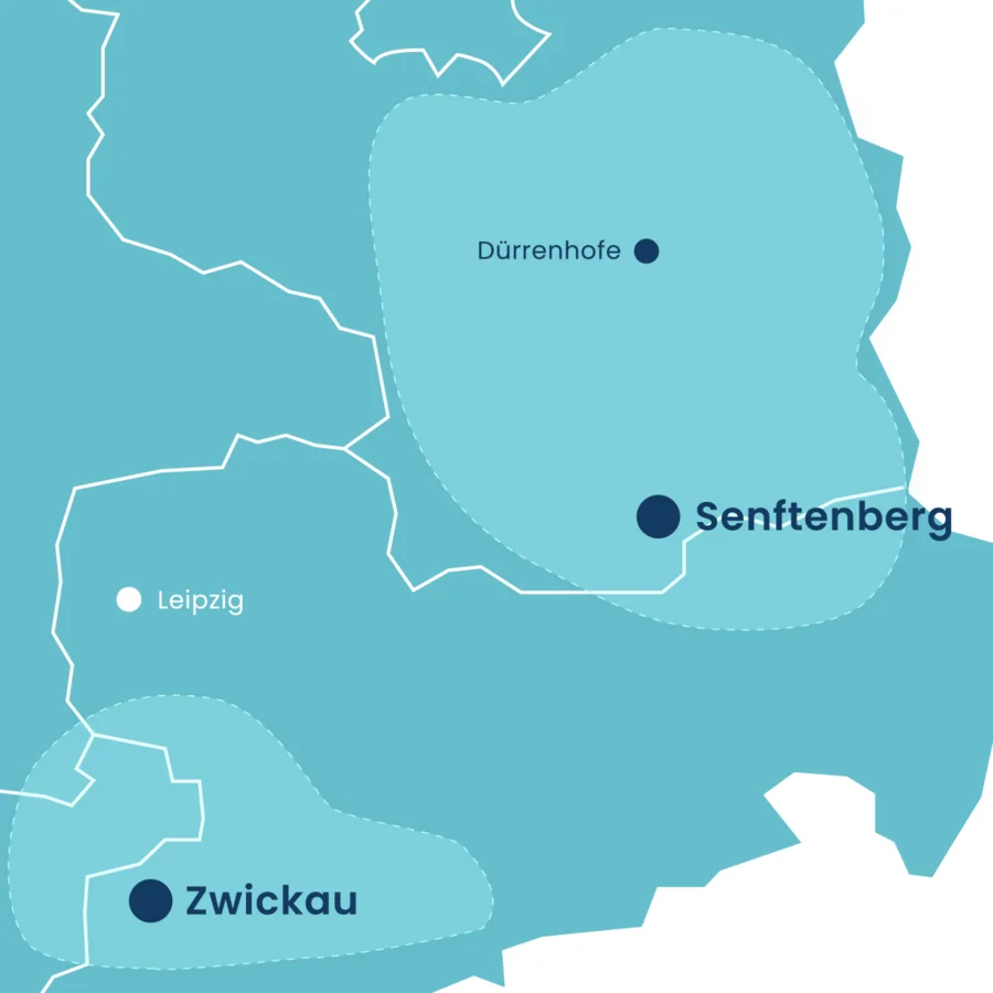 SLH Getränke Liefergebiet mit Südbrandenburg, Nordsachsen und Franken 